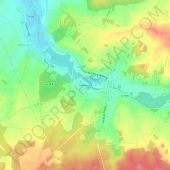 Mapa topográfico Richebourg, altitude, relevo