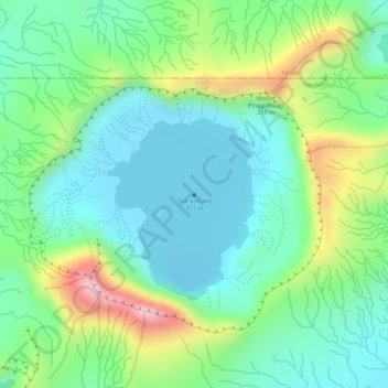 Mapa topográfico Taal Volcano, altitude, relevo