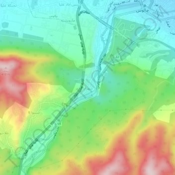 Mapa topográfico Shahrara, altitude, relevo