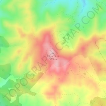 Mapa topográfico Caramelo, altitude, relevo