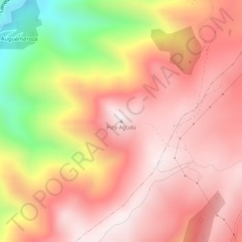 Mapa topográfico Pico Agudo, altitude, relevo