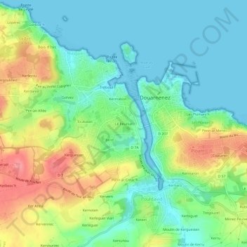 Mapa topográfico Le Reuniat, altitude, relevo