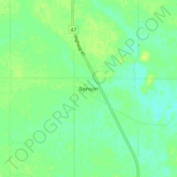 Mapa topográfico Benson, altitude, relevo