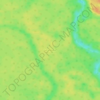 Mapa topográfico Santa Maria, altitude, relevo