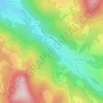 Mapa topográfico Bas du Rupt de la Grange, altitude, relevo