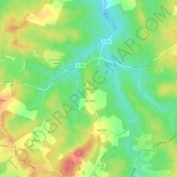Mapa topográfico Le Majaubert, altitude, relevo