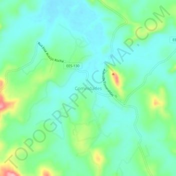 Mapa topográfico Comnidades, altitude, relevo