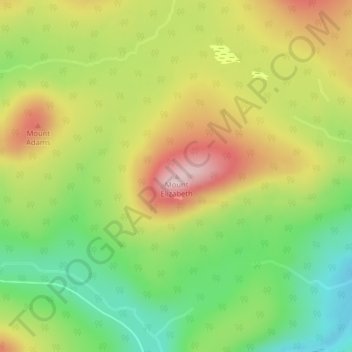 Mapa topográfico Mount Elizabeth, altitude, relevo