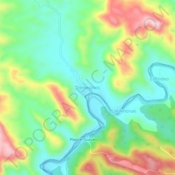 Mapa topográfico Tremesinos, altitude, relevo