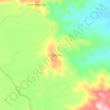 Mapa topográfico Pakpahan, altitude, relevo