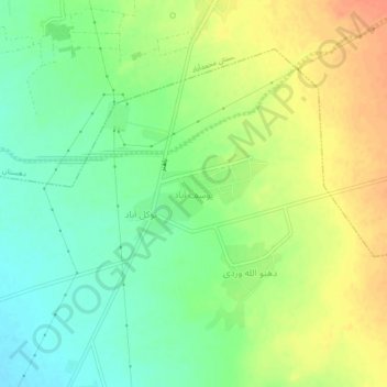 Mapa topográfico یوسف آباد, altitude, relevo