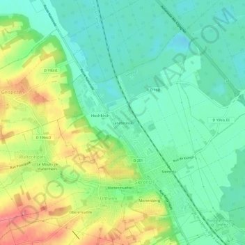 Mapa topográfico Landstrasse, altitude, relevo