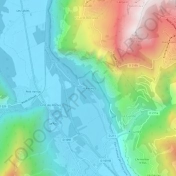 Mapa topográfico Le Bassey, altitude, relevo
