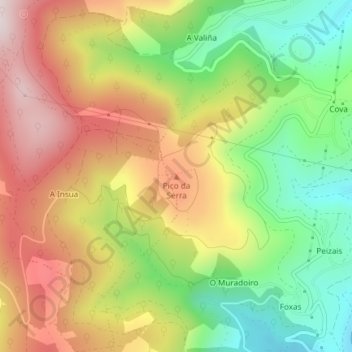 Mapa topográfico Pico da Serra, altitude, relevo