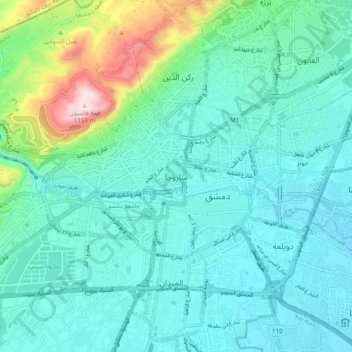Mapa topográfico Sarouja, altitude, relevo