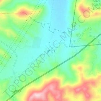 Mapa topográfico San Jose, altitude, relevo