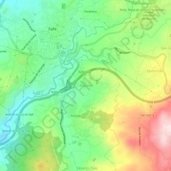 Mapa topográfico Antime, altitude, relevo
