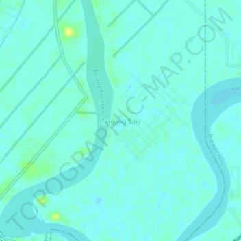 Mapa topográfico Tanjung Sari, altitude, relevo
