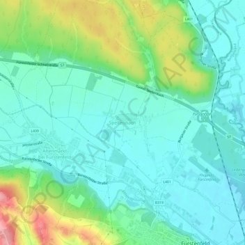 Mapa topográfico Speltenbach, altitude, relevo