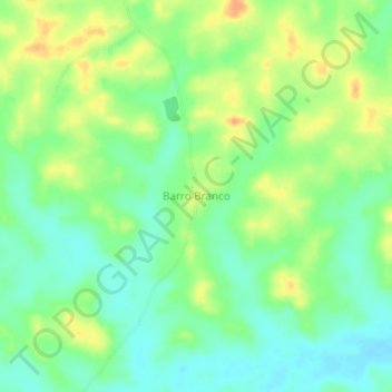Mapa topográfico Barro Branco, altitude, relevo