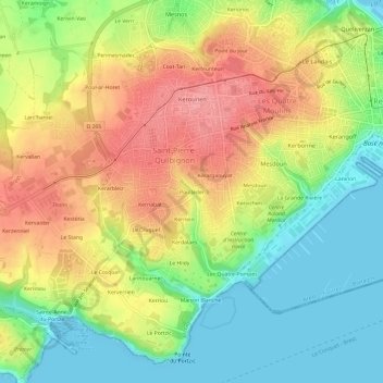 Mapa topográfico Poulléder, altitude, relevo