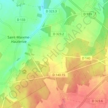 Mapa topográfico Chappe, altitude, relevo