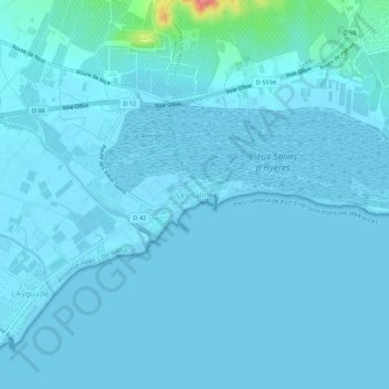 Mapa topográfico Les Salins, altitude, relevo