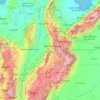 Mapa topográfico Santander, altitude, relevo