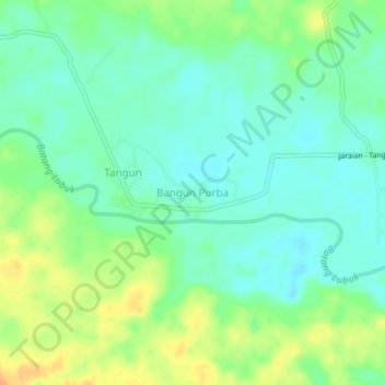 Mapa topográfico Bangun Purba, altitude, relevo