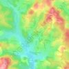 Mapa topográfico Les Chaux, altitude, relevo
