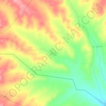 Mapa topográfico Gandab, altitude, relevo