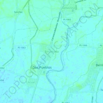 Mapa topográfico Rinconada, altitude, relevo