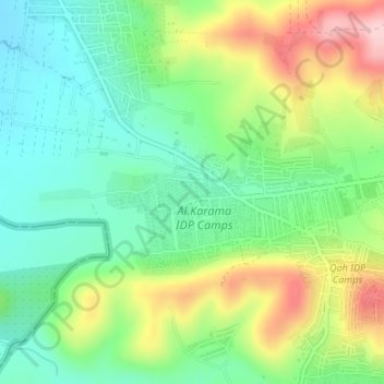 Mapa topográfico التجمع, altitude, relevo