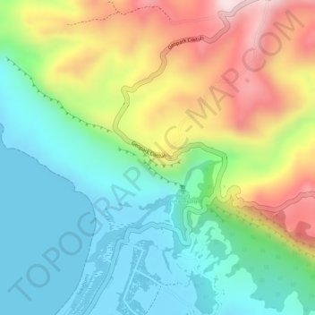 Mapa topográfico Puncak Darma, altitude, relevo