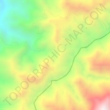 Mapa topográfico Cerrania El Guayabo, altitude, relevo