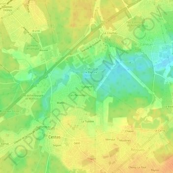 Mapa topográfico Guitayne, altitude, relevo