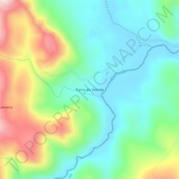 Mapa topográfico Barra do Vereda, altitude, relevo