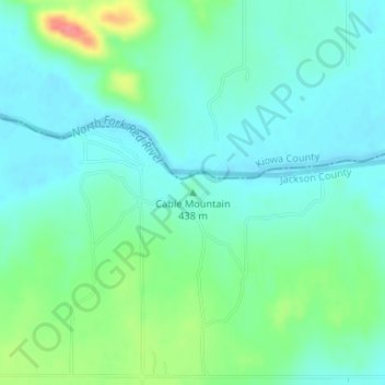 Mapa topográfico Cable Mountain, altitude, relevo