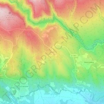 Mapa topográfico Fauzan, altitude, relevo