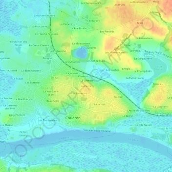 Mapa topográfico La Pierre, altitude, relevo