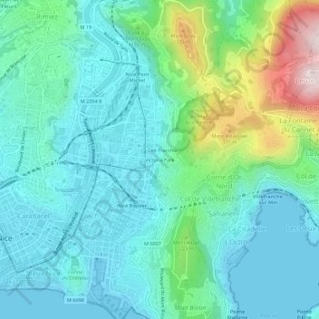 Mapa topográfico Victoria Park, altitude, relevo