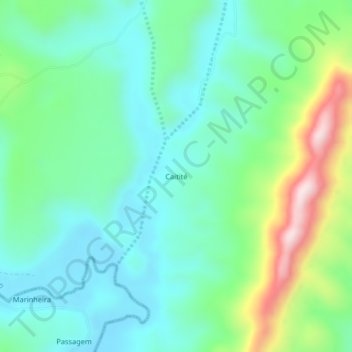 Mapa topográfico Caitité, altitude, relevo