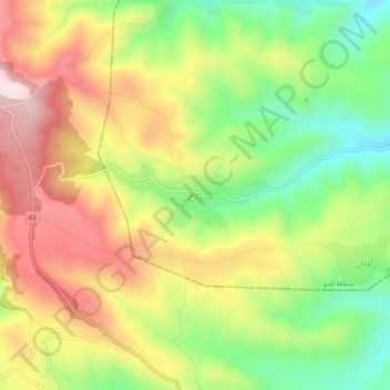 Mapa topográfico Rabah, altitude, relevo