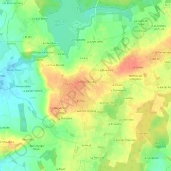 Mapa topográfico L'Ardrier, altitude, relevo
