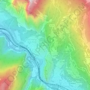 Mapa topográfico Mollard Durand, altitude, relevo