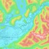 Mapa topográfico Kent, altitude, relevo