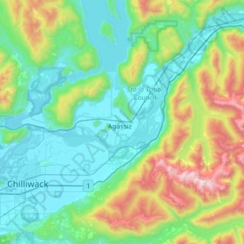 Mapa topográfico Kent, altitude, relevo
