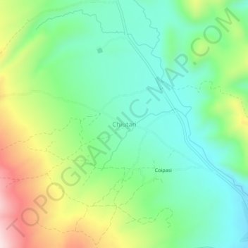 Mapa topográfico Chiutari, altitude, relevo