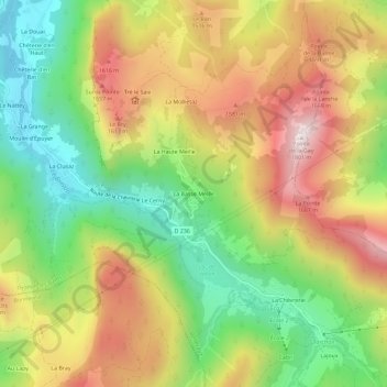 Mapa topográfico La Basse Meille, altitude, relevo