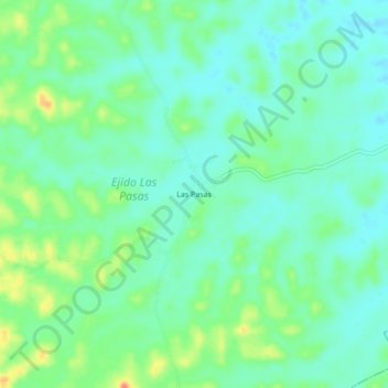 Mapa topográfico Las Pasas, altitude, relevo